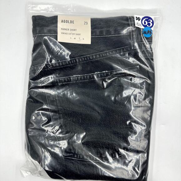 AGOLDE Parker Vintage Cut Off Short Button Fly Bewitched Black High Rise 29 NEW - Picture 5 of 5